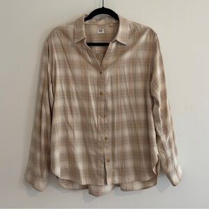 Uniqlo Light Brown Plaid Casual Shirt